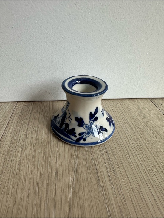 Other - Vintage Blue & White Delft Style Pottery Candlestick Holder